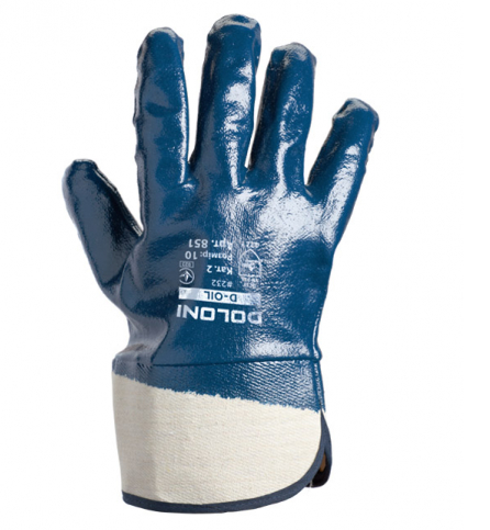 Рукавички 851 D-OIL трикотажні з нітриловим покриттям DOLONI розмір 10